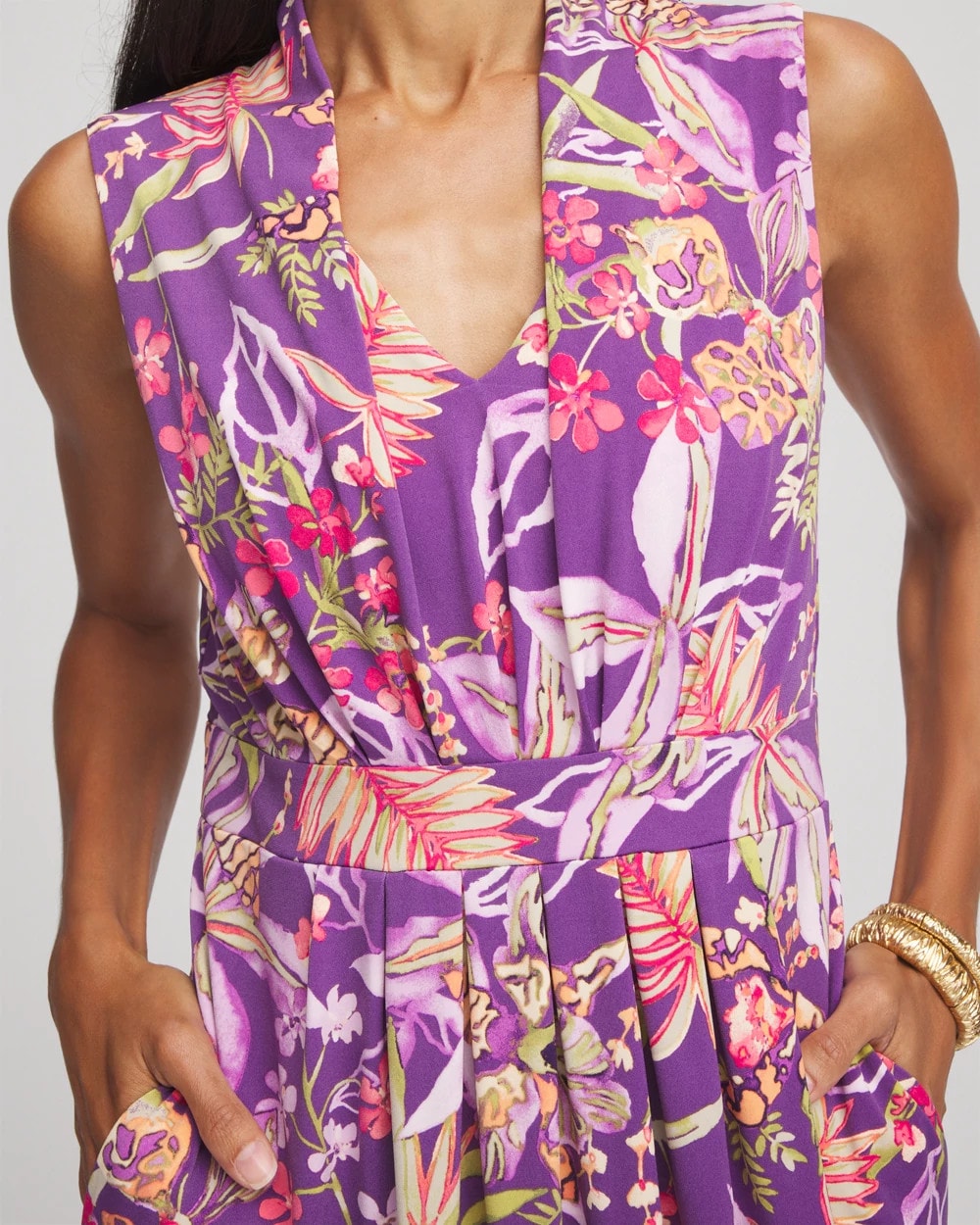 Floral Pleated Jersey Dress - Chico's