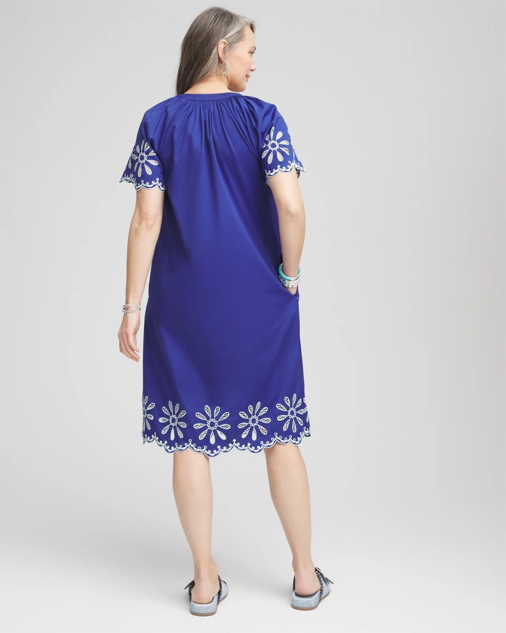 Embroidered Poplin Popover Dress - Chico's