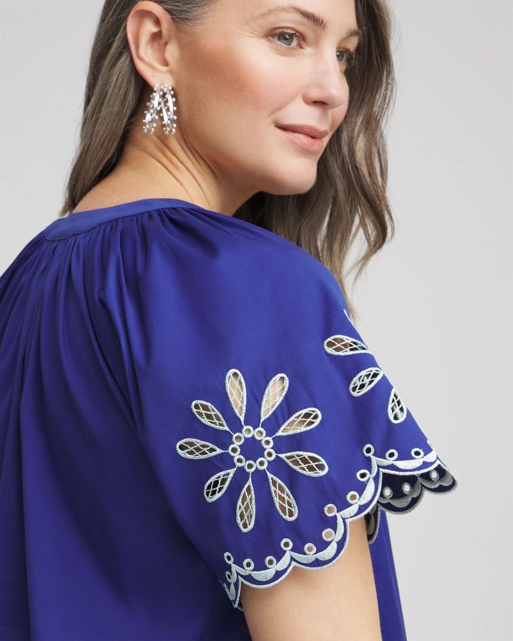 Embroidered Poplin Popover Dress - Chico's