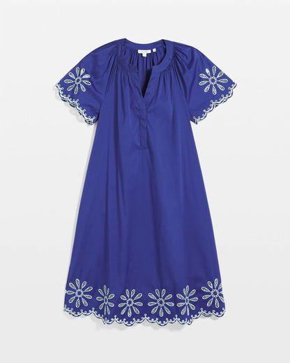 Embroidered Poplin Popover Dress - Chico's