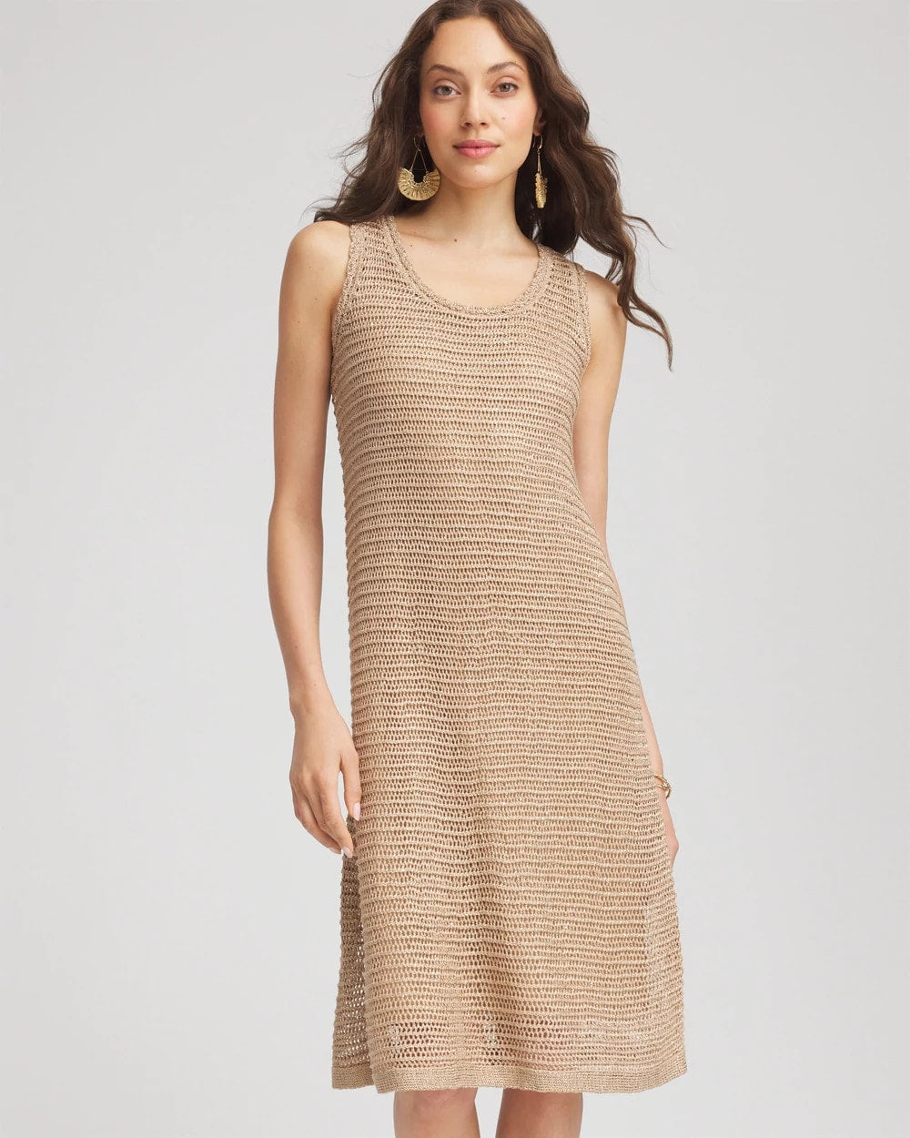 Crochet-Knit Sequins Tank Dress - Chico's