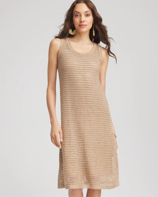 Crochet-Knit Sequins Tank Dress - Chico's