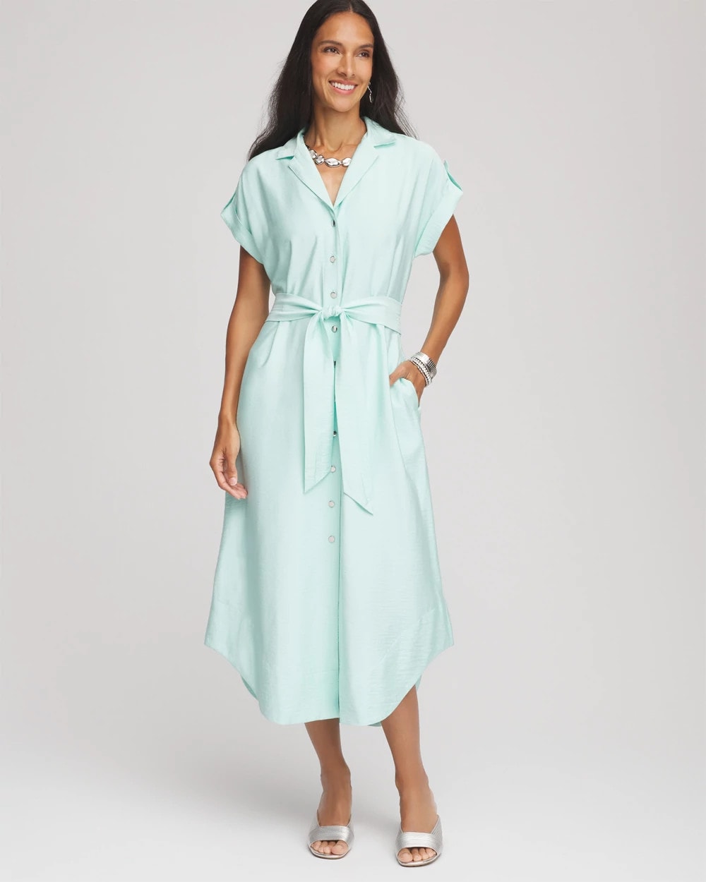 Hammered Rayon Midi Shirtdress - Chico's