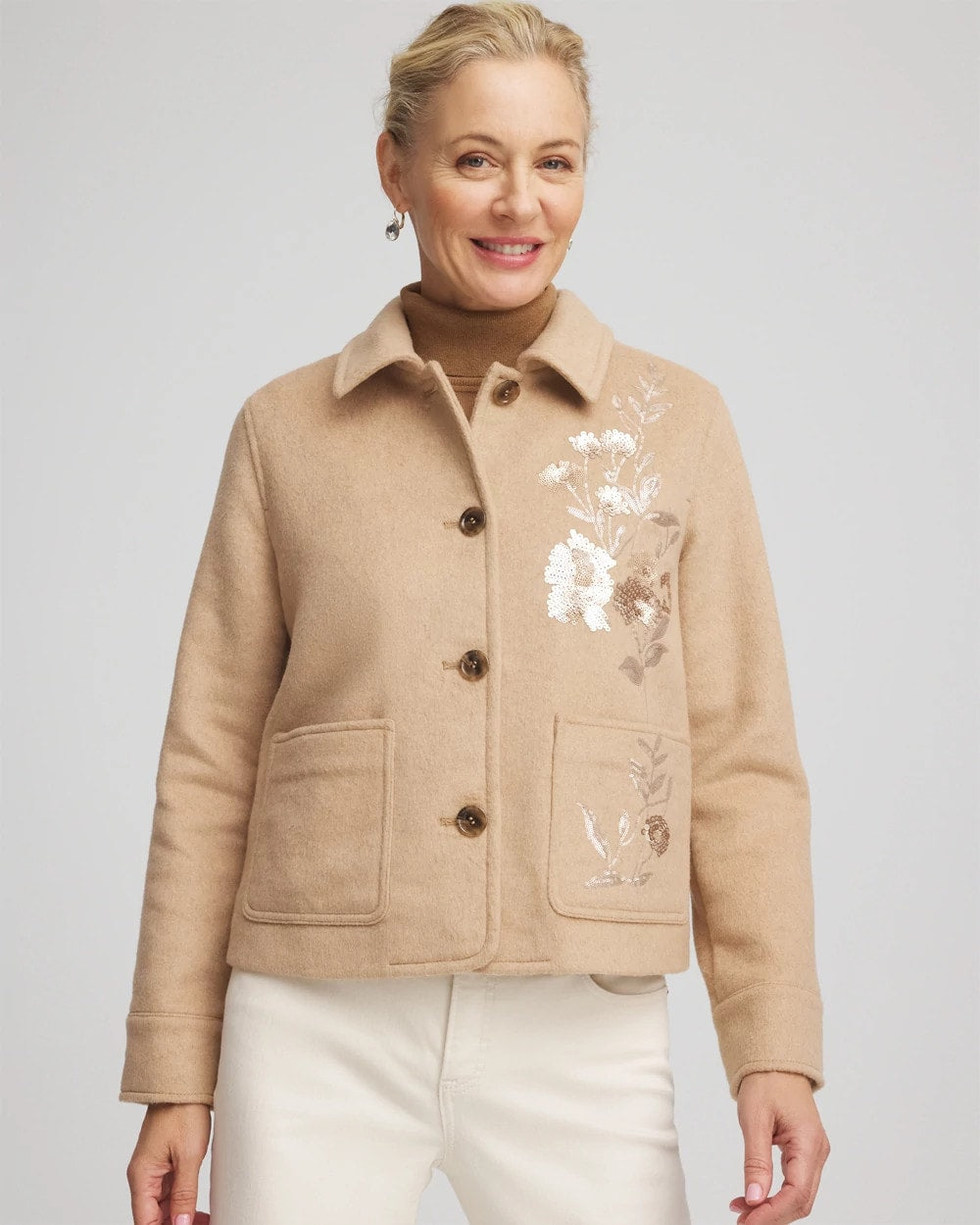 Embroidered Wool Chore Jacket - Chico's