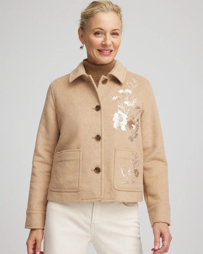 Embroidered Wool Chore Jacket - Chico's