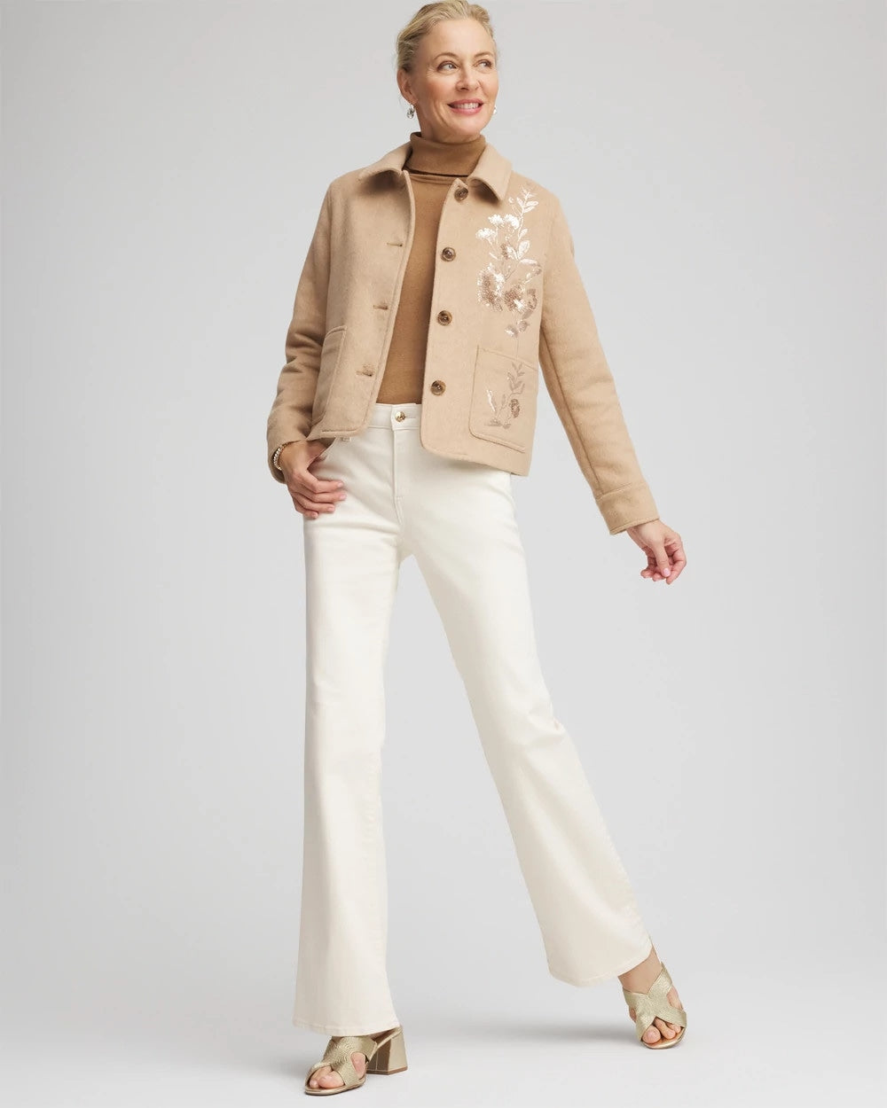 Embroidered Wool Chore Jacket - Chico's