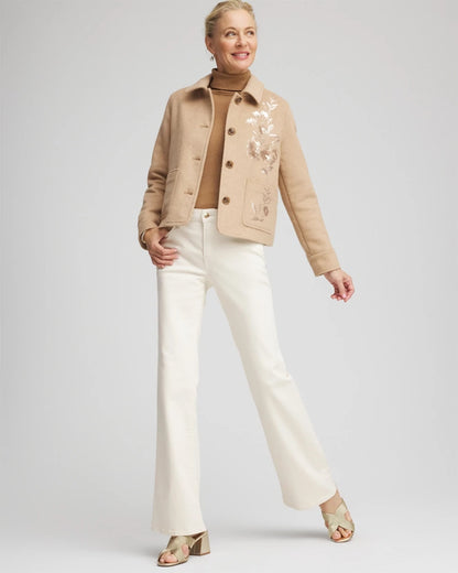 Embroidered Wool Chore Jacket - Chico's