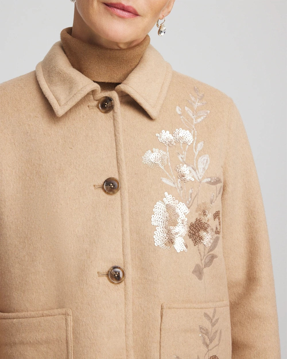 Embroidered Wool Chore Jacket - Chico's