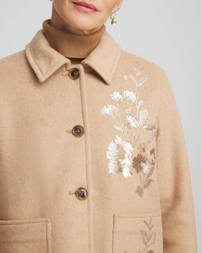 Embroidered Wool Chore Jacket - Chico's