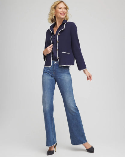 Blanket Stitch Crewneck Cardigan - Chico's