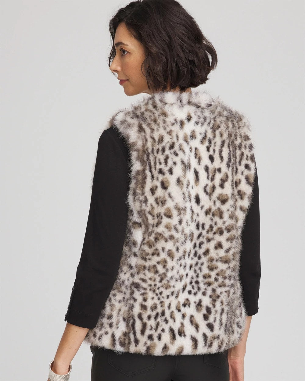 Snow Leopard Faux Fur Vest - Chico's