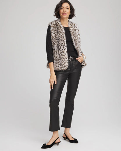 Snow Leopard Faux Fur Vest - Chico's