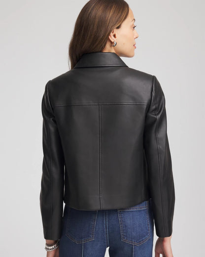 Faux Leather Zip-Front Jacket - Chico's