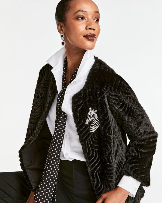 Pattern Fur Jacket - Chico's