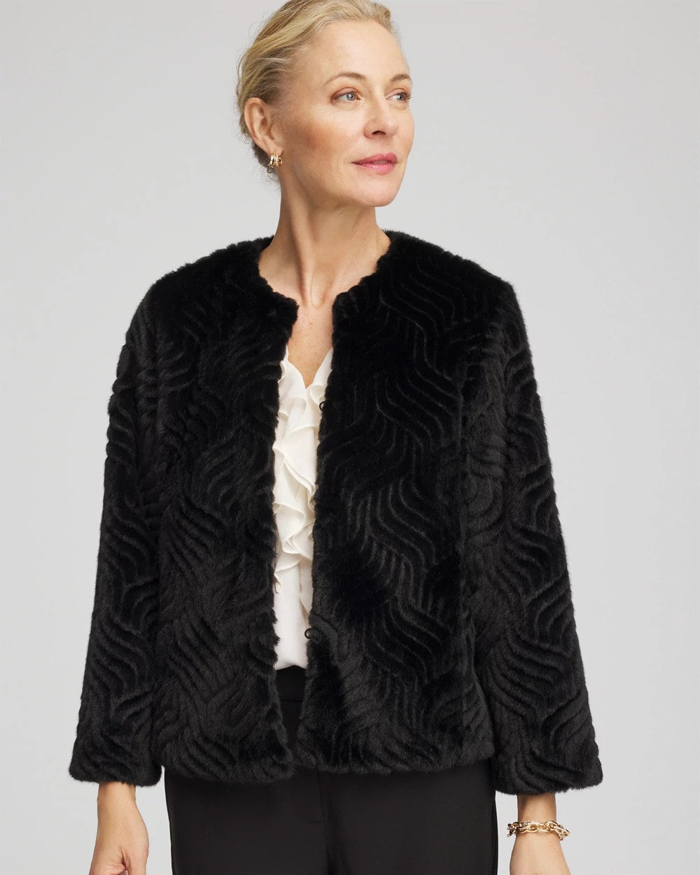 Pattern Fur Jacket - Chico's