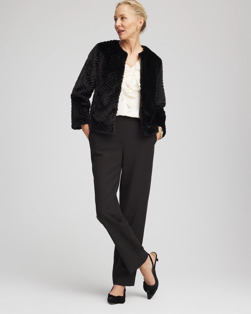 Pattern Fur Jacket - Chico's