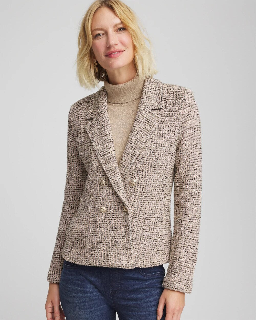Double Breasted Tweed Blazer - Chico's