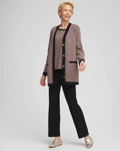 Travelers™ Tipped Button-Down Cardigan - Chico's