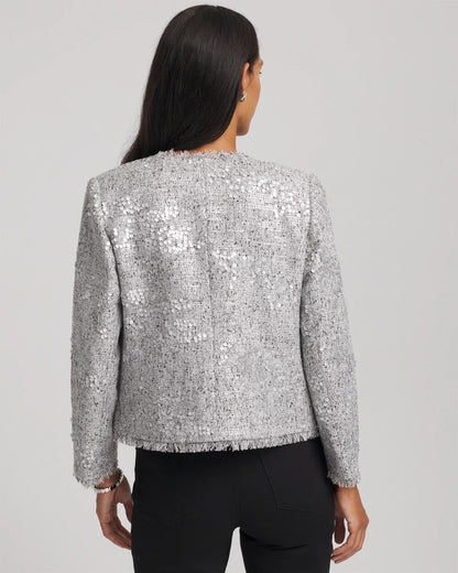 Silver Sequins Tweed Jacket - Chico's