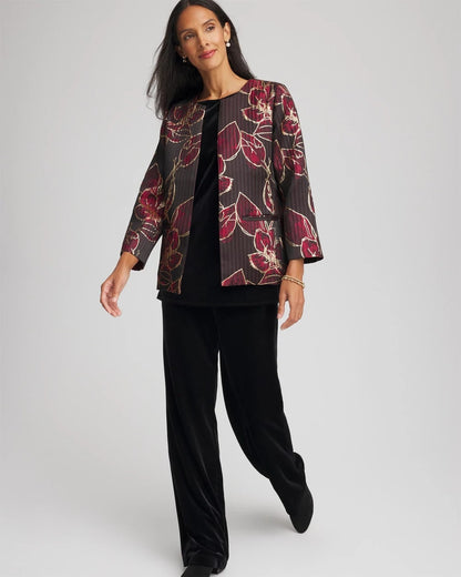 Travelers™ Collection Jacquard Foiled Floral Jacket - Chico's
