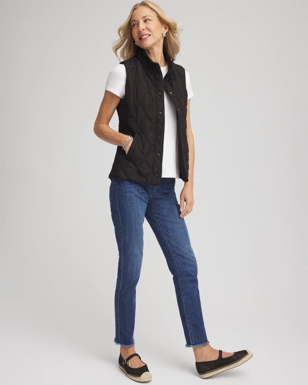 Rib Trim Quilted Vest - Chico's