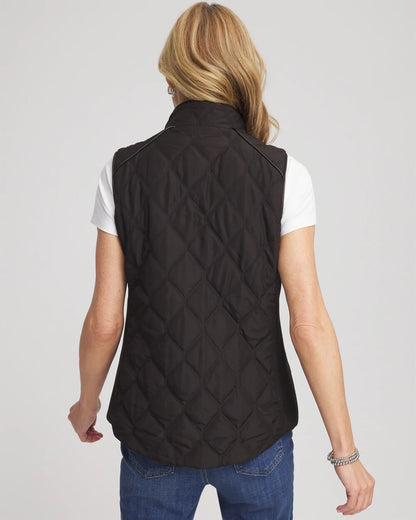 Rib Trim Quilted Vest - Chico's
