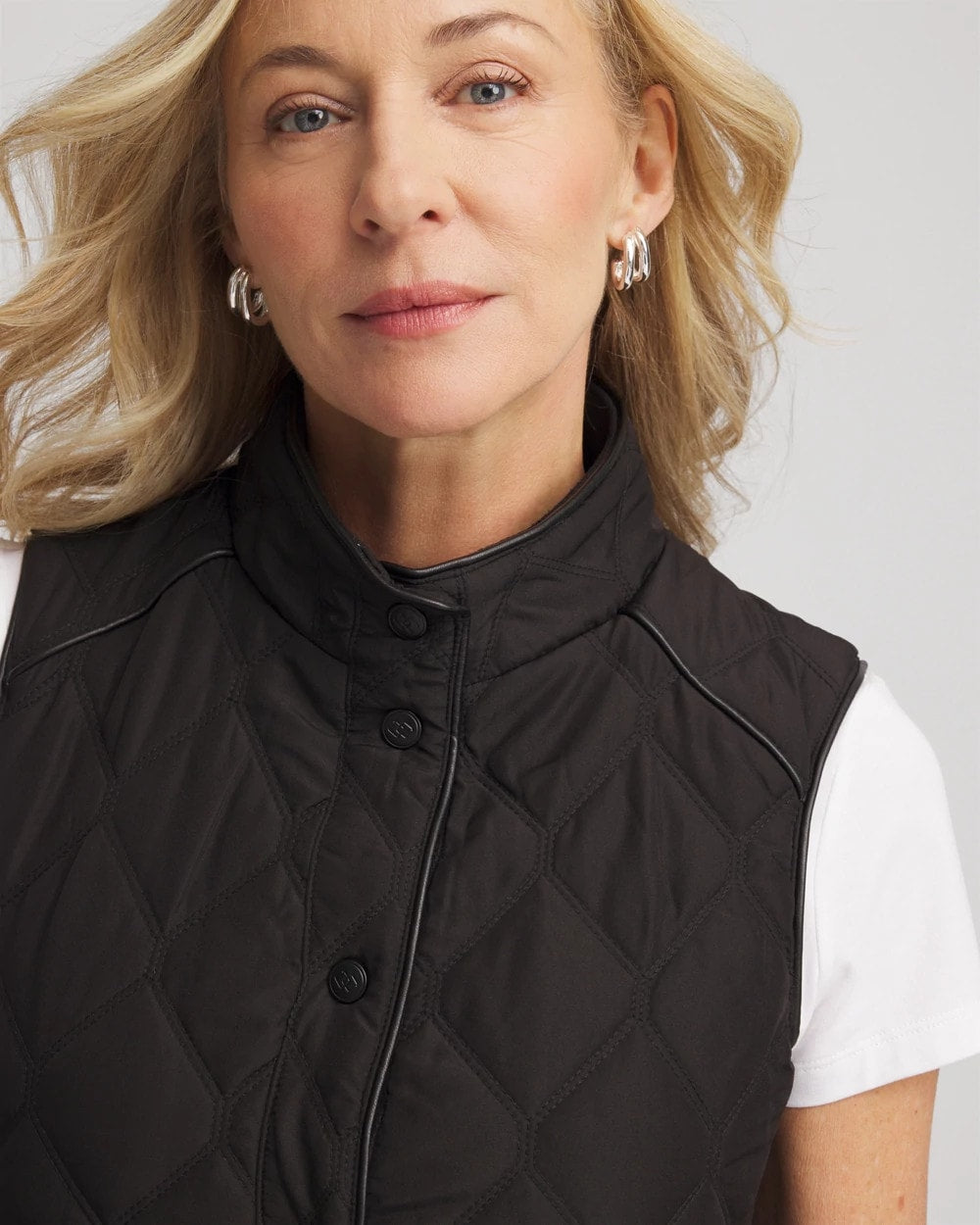 Rib Trim Quilted Vest - Chico's