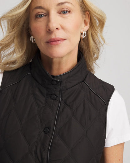 Rib Trim Quilted Vest - Chico's