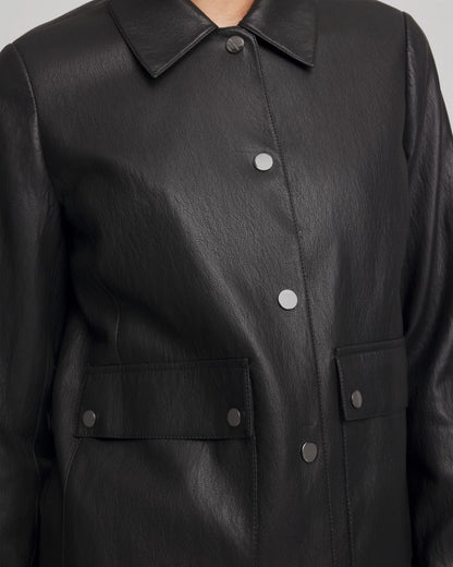 Snap Front Faux Leather Jacket - Chico's
