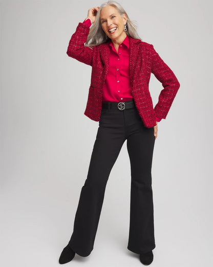 Red Tweed Sequins Blazer - Chico's