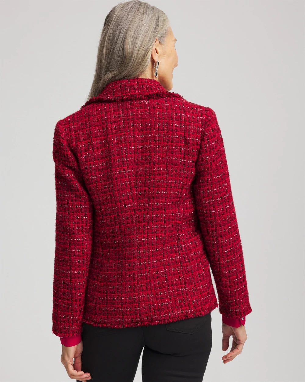 Red Tweed Sequins Blazer - Chico's