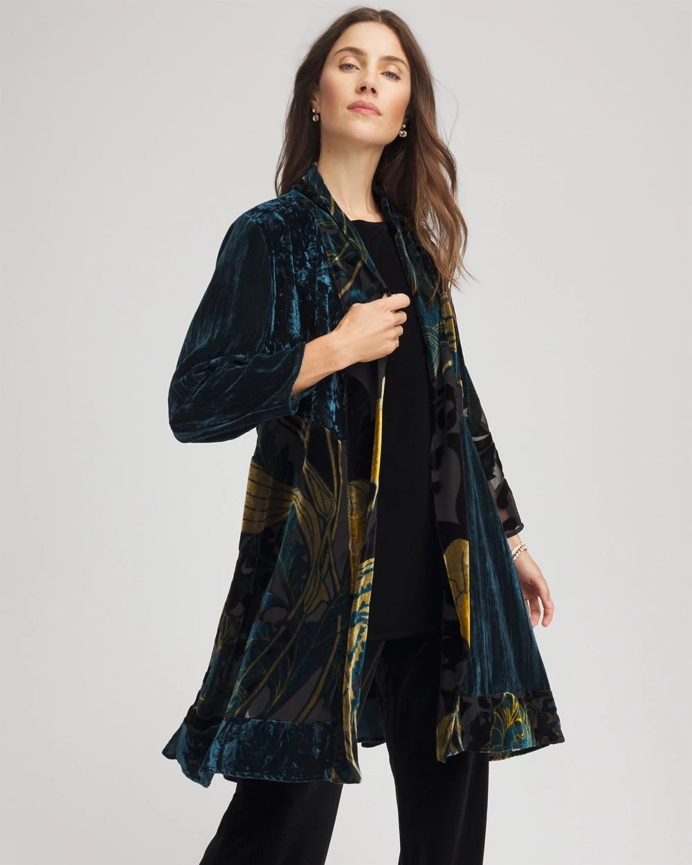 Travelers™ Collection Floral Burnout Kimono Jacket - Chico's