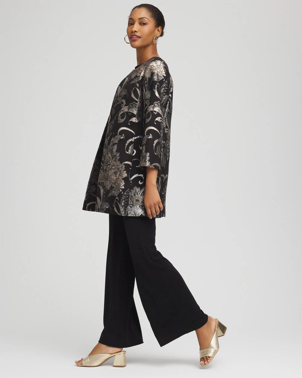 Travelers™ Collection Jacquard Floral Shine Jacket - Chico's