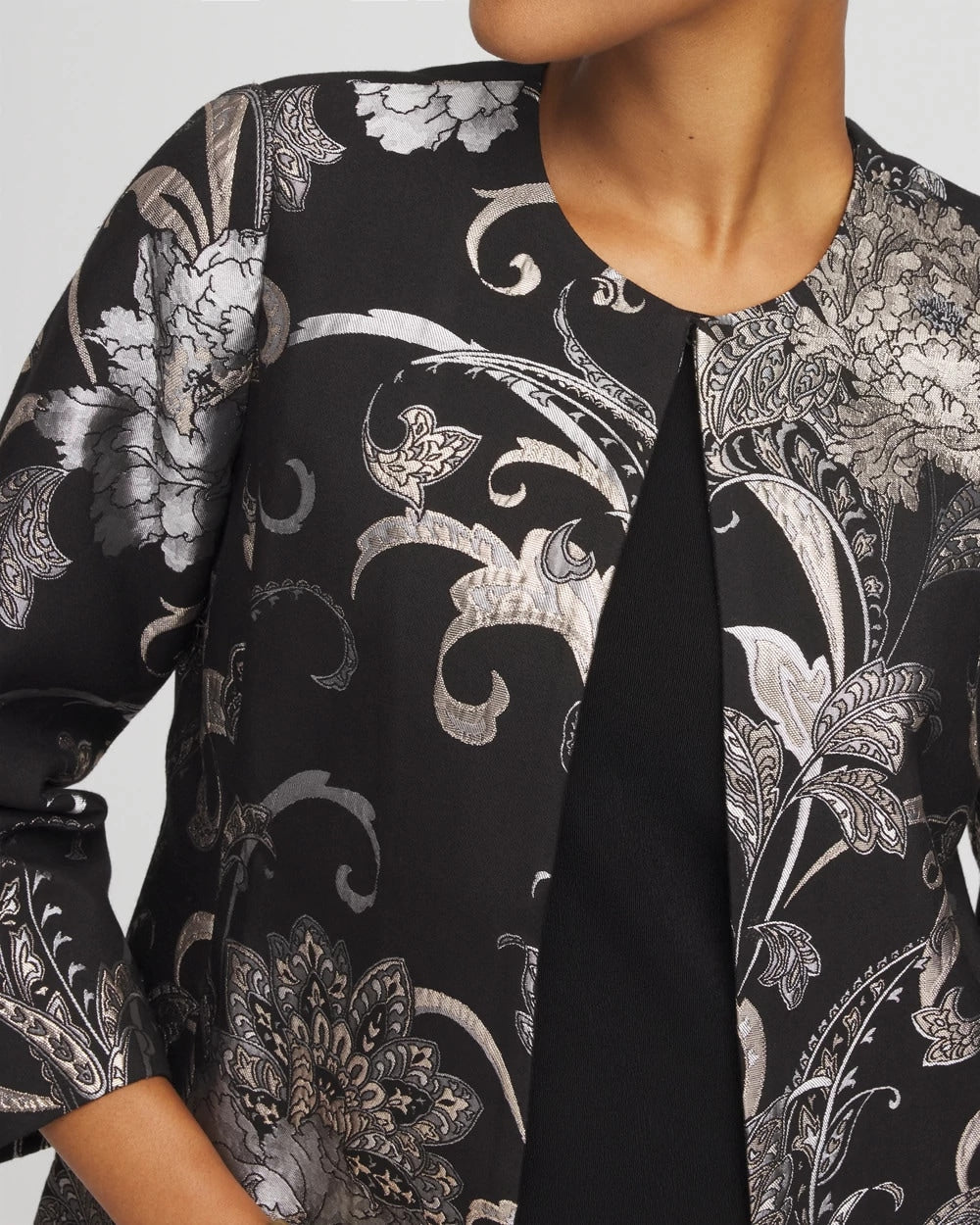 Travelers™ Collection Jacquard Floral Shine Jacket - Chico's
