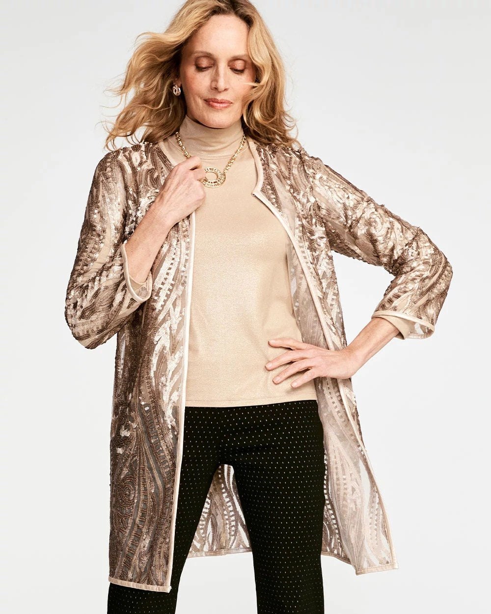 Travelers™ Collection Champagne Sequins Jacket - Chico's