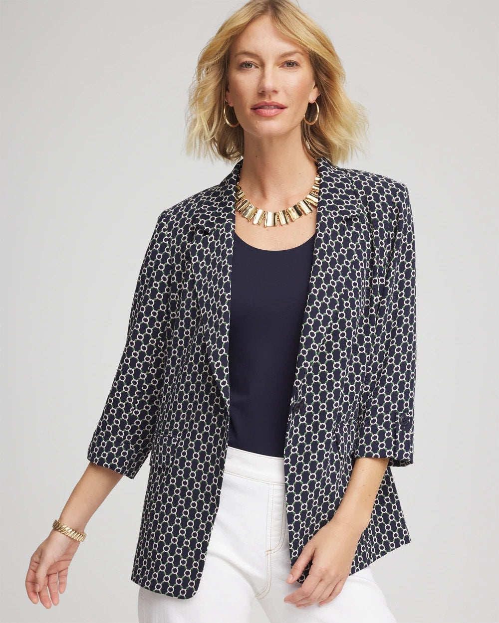 Printed Soft Crepe Blazer - Chico's