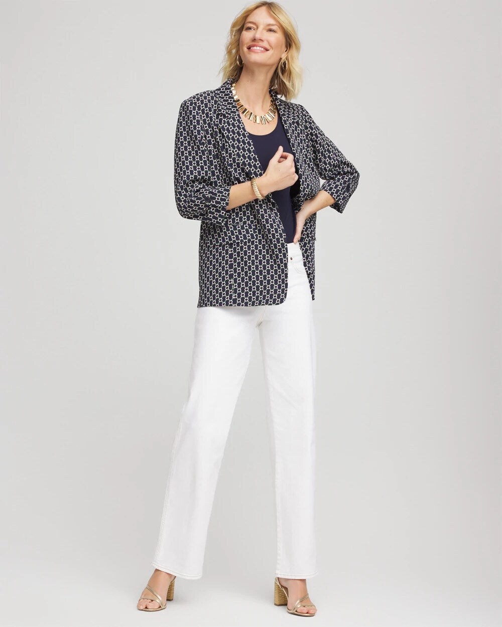 Printed Soft Crepe Blazer - Chico's