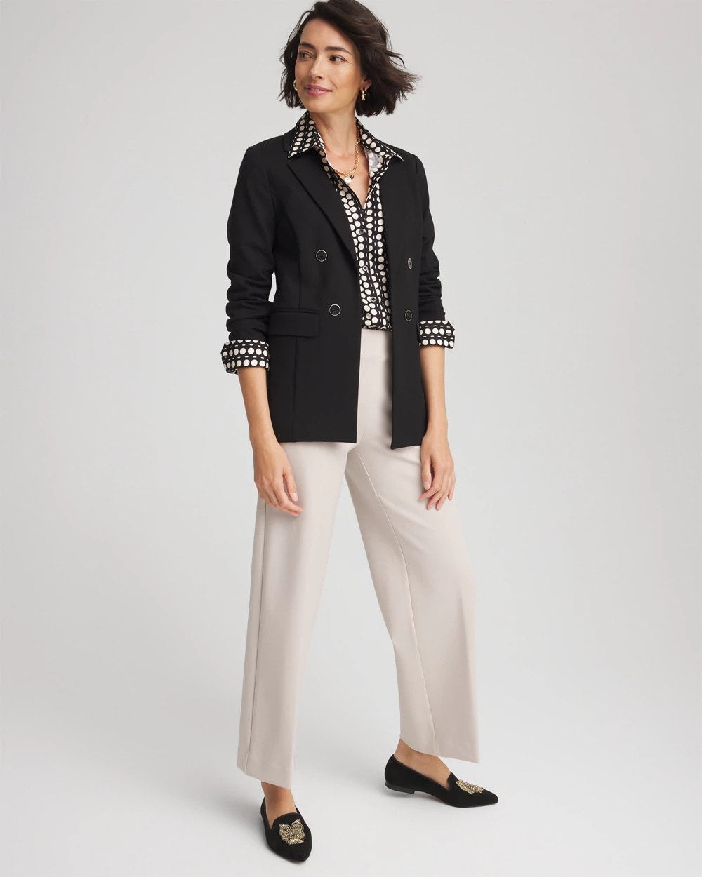 Ponte Double-Breasted Knit Blazer - Chico's