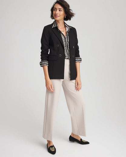 Ponte Double-Breasted Knit Blazer - Chico's