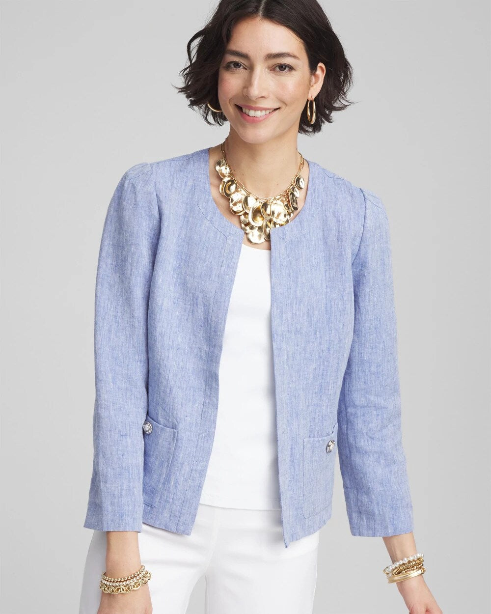 Collarless Linen Blazer - Chico's