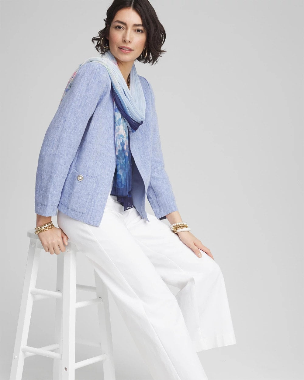 Collarless Linen Blazer - Chico's