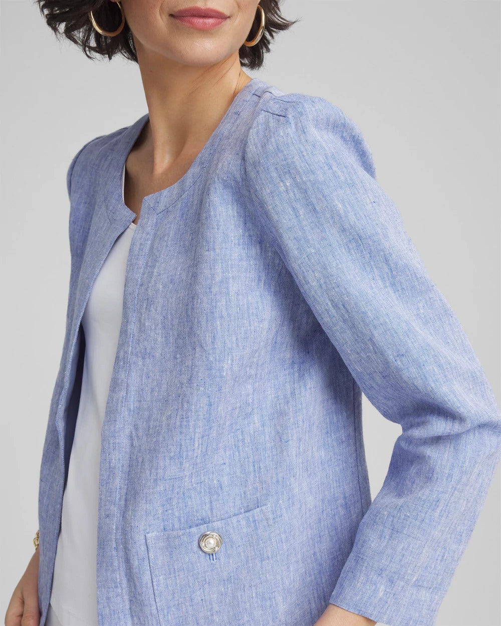 Collarless Linen Blazer - Chico's