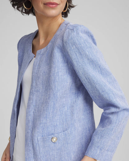 Collarless Linen Blazer - Chico's