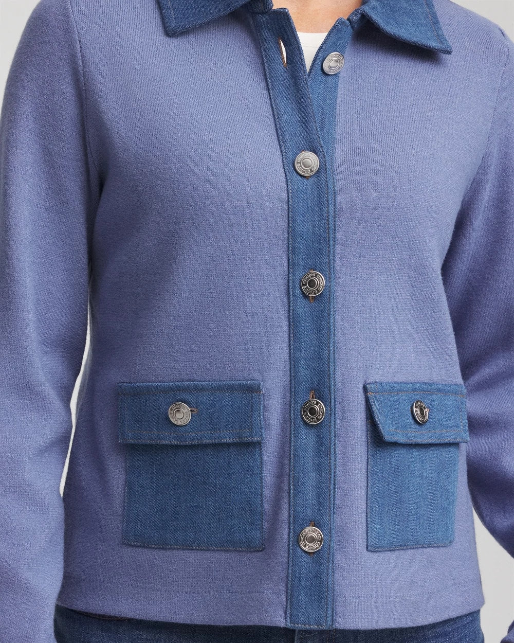 Denim Colorblock Marl Shirt Jacket - Chico's
