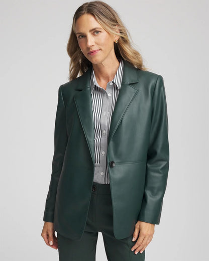 Faux Leather Blazer - Chico's