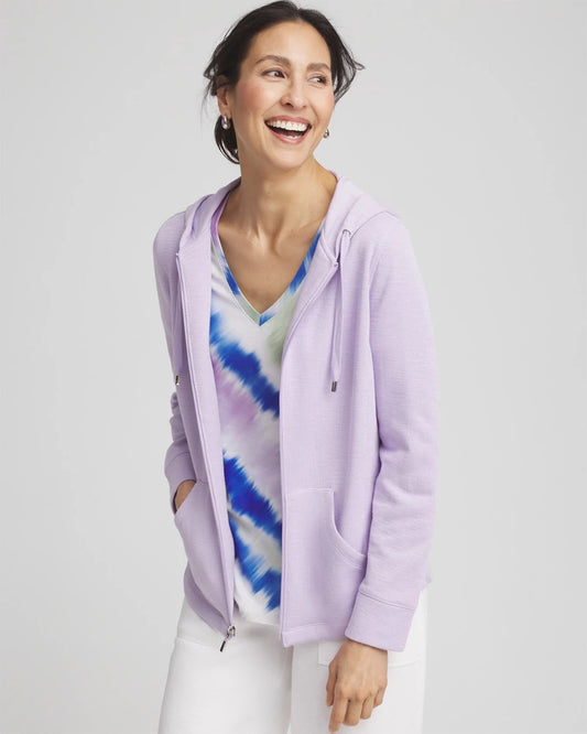 Zenergy® Beach Slub Zip-Front Hoodie - Chico's