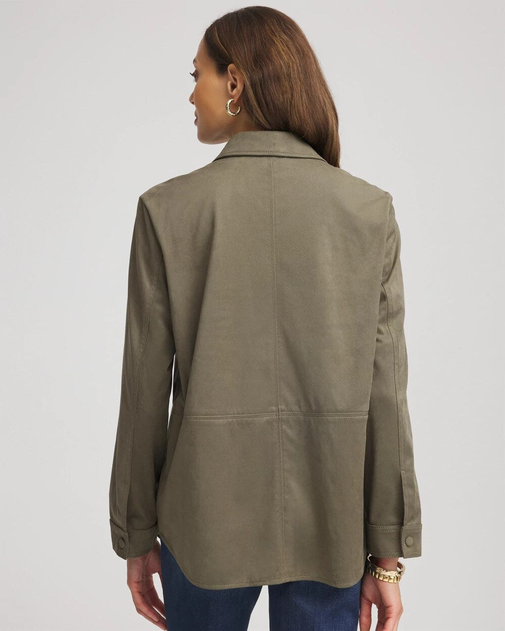 Suede Collared Long-Sleeved Shacket - Chico's