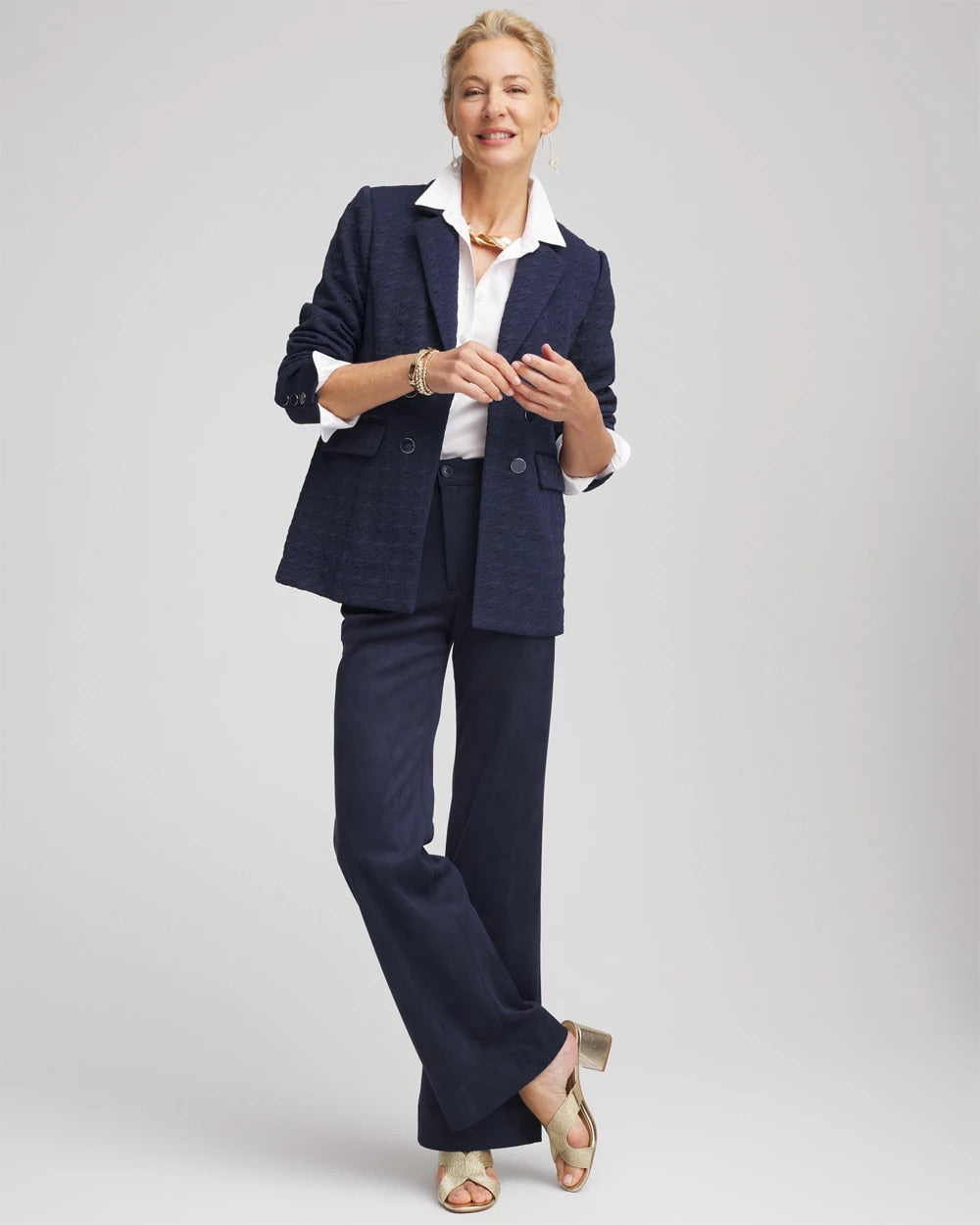 Textured Single-Breasted Knit Blazer - Chico's