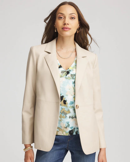 Faux Leather Blazer - Chico's