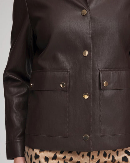 Snap Front Faux Leather Jacket - Chico's